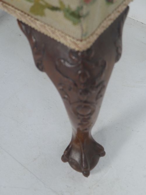 NEEDLEWORK UPHOLSTERED STOOL - ADDITIONAL PHOTO 6