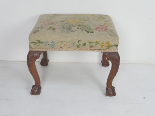 NEEDLEWORK UPHOLSTERED STOOL - ADDITIONAL PHOTO 9