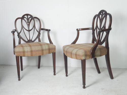 PAIR HEPPLEWHITE STYLE ARMCHAIRS - ADDITIONAL PHOTO 7