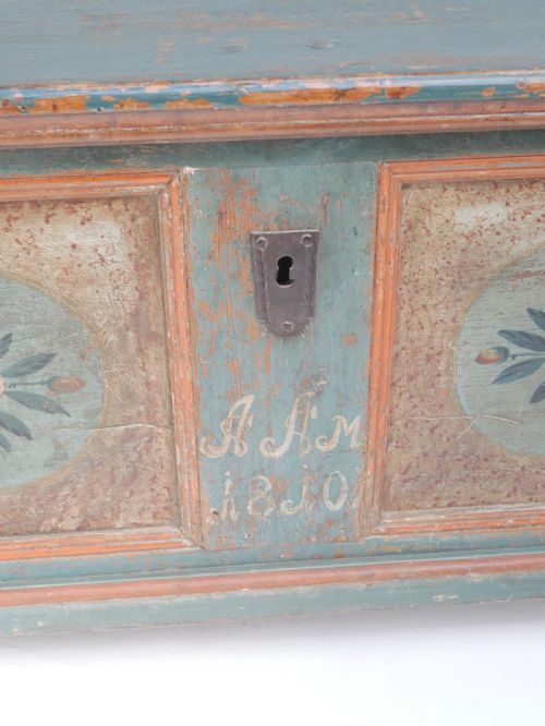 19THC SWEDISH PAINTED COFFER CHEST - ADDITIONAL PHOTO 18