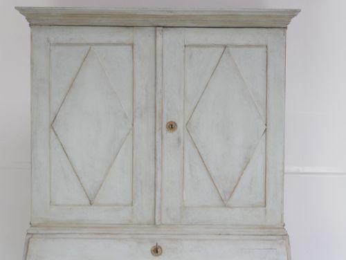NEAT SWEDISH PAINTED BUREAU CABINET BOOKCASE - ADDITIONAL PHOTO 16