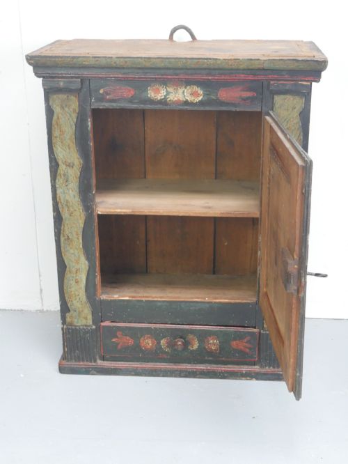 SWEDISH PAINTED WALL CUPBOARD - ADDITIONAL PHOTO 1