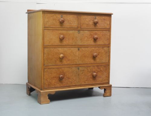 BURR ASH CHEST OF DRAWERS