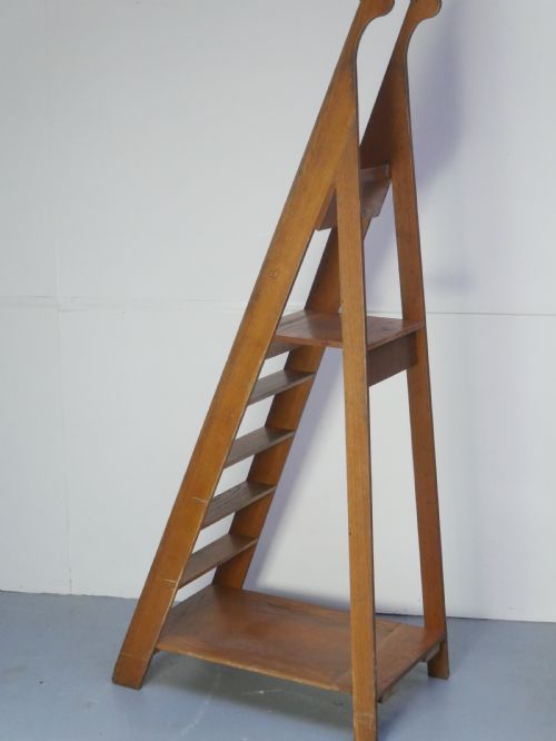 LARGE OAK LIBRARY LADDERS - ADDITIONAL PHOTO 10