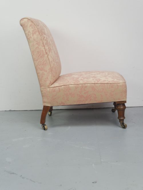 SMALL 19THC SLIPPER CHAIR - ADDITIONAL PHOTO 6
