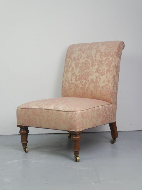 SMALL 19THC SLIPPER CHAIR - ADDITIONAL PHOTO 9