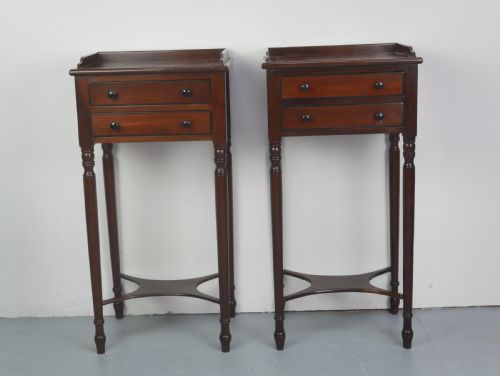NEAT PAIR BEDSIDE SIDE TABLES 37CM WIDE - ADDITIONAL PHOTO 5