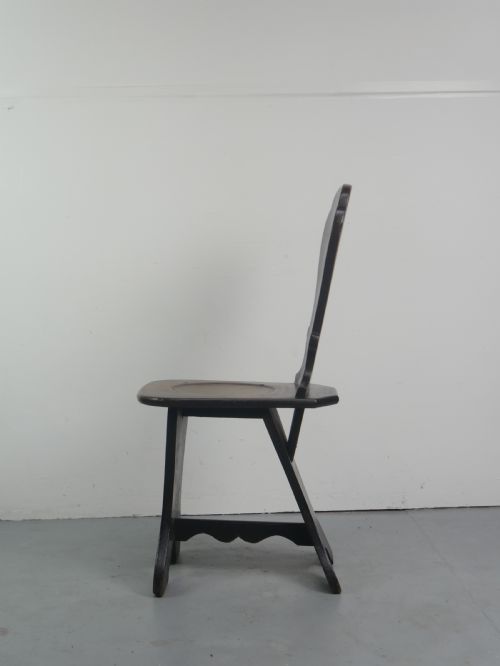 PAIR 18THC SGABELLO OAK HALL CHAIRS - ADDITIONAL PHOTO 2