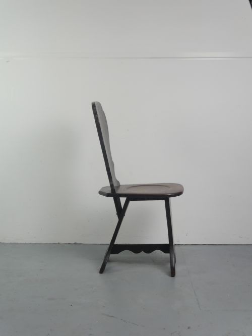 PAIR 18THC SGABELLO OAK HALL CHAIRS - ADDITIONAL PHOTO 4