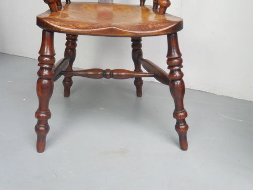 19THC YEW WINDSOR ARMCHAIR - ADDITIONAL PHOTO 3