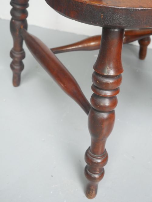 19THC YEW WINDSOR ARMCHAIR - ADDITIONAL PHOTO 6