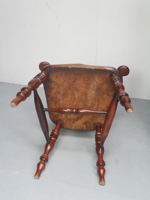 19THC YEW WINDSOR ARMCHAIR - ADDITIONAL PHOTO 9