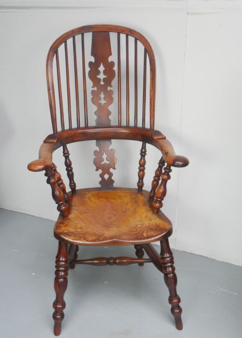 19THC YEW WINDSOR ARMCHAIR - ADDITIONAL PHOTO 13
