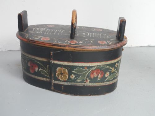 SCANDINAVIAN FOLK ART OVAL TINE BOX - ADDITIONAL PHOTO 7
