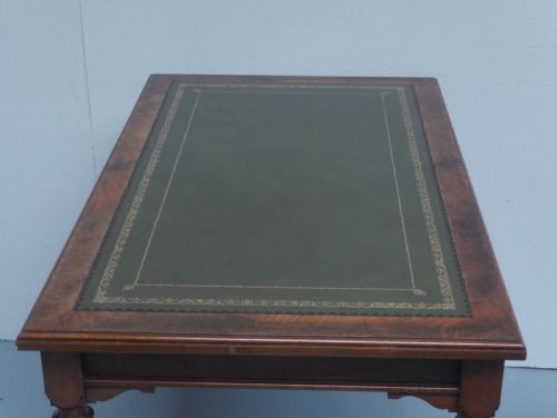 LIGHT WALNUT LEATHER TOP WRITING TABLE - ADDITIONAL PHOTO 5