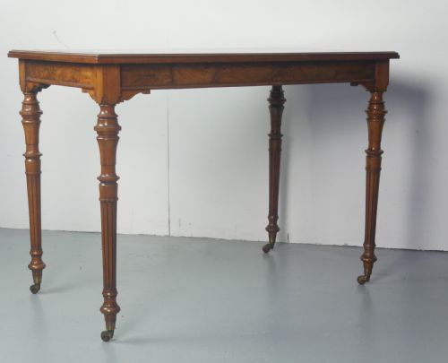 LIGHT WALNUT LEATHER TOP WRITING TABLE - ADDITIONAL PHOTO 8