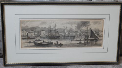 SET 5 NAVAL ENGRAVINGS LONDON DOCKS - ADDITIONAL PHOTO 2