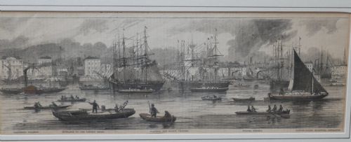 SET 5 NAVAL ENGRAVINGS LONDON DOCKS - ADDITIONAL PHOTO 4