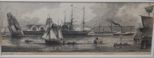 SET 5 NAVAL ENGRAVINGS LONDON DOCKS - ADDITIONAL PHOTO 9