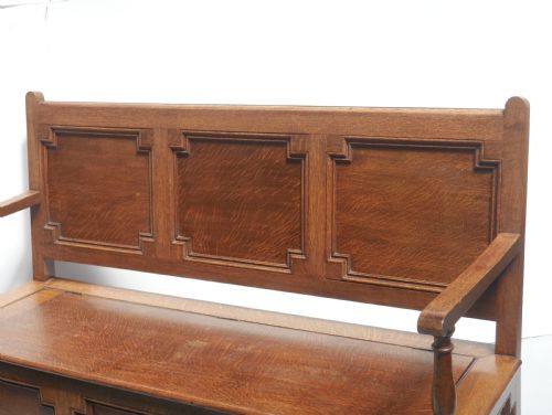 OAK HALL SEAT BENCH - ADDITIONAL PHOTO 2