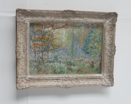 PASTEL PAINTING WOODLAND SCENE