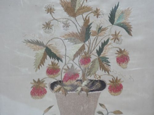 NEEDLEWORK A POT OF STRAWBERRIES - ADDITIONAL PHOTO 2
