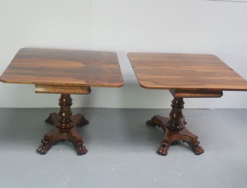 PAIR ENGLISH ROSEWOOD FOLD OVER TEA TABLES - ADDITIONAL PHOTO 7