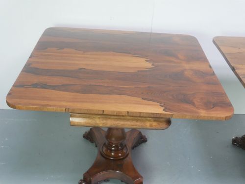 PAIR ENGLISH ROSEWOOD FOLD OVER TEA TABLES - ADDITIONAL PHOTO 9