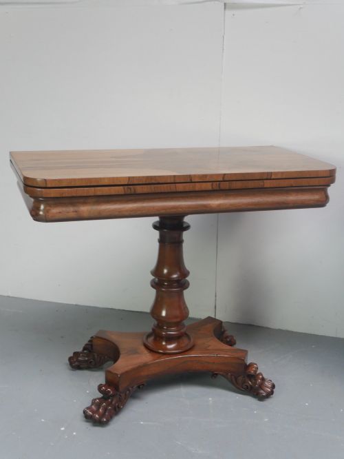 PAIR ENGLISH ROSEWOOD FOLD OVER TEA TABLES - ADDITIONAL PHOTO 10
