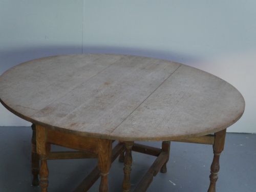 OAK GATELEG TABLE STAMPED HEALS - ADDITIONAL PHOTO 2