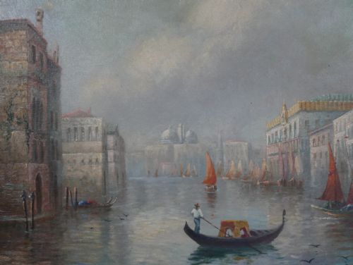 19THC OIL PAINTING GRAND CANAL VENICE - ADDITIONAL PHOTO 1