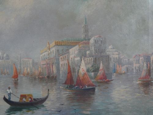 19THC OIL PAINTING GRAND CANAL VENICE - ADDITIONAL PHOTO 4