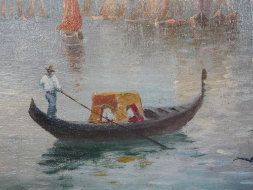 19THC OIL PAINTING GRAND CANAL VENICE - ADDITIONAL PHOTO 7