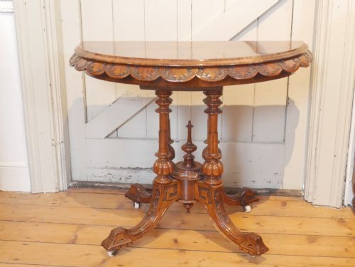 Irish  Walnut Turn Over Card Table