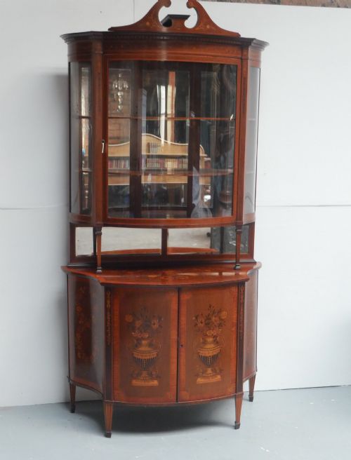 Marquetry Display Cabinet Edwards & Roberts