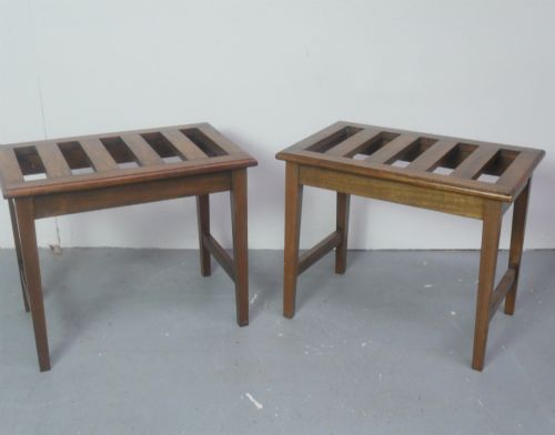 Pair Walnut Luggage Racks