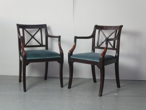 Pair Regency Revival Armchair