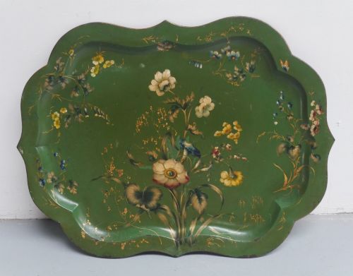 19thc Toile Ware Tray