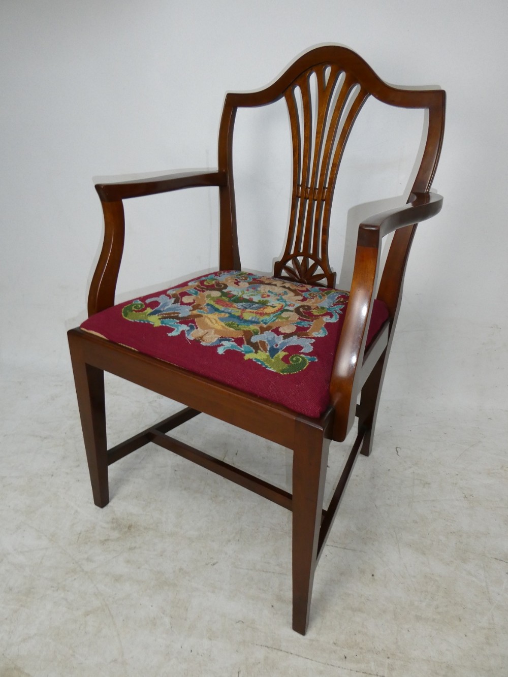 English Needlepoint Arm Chair