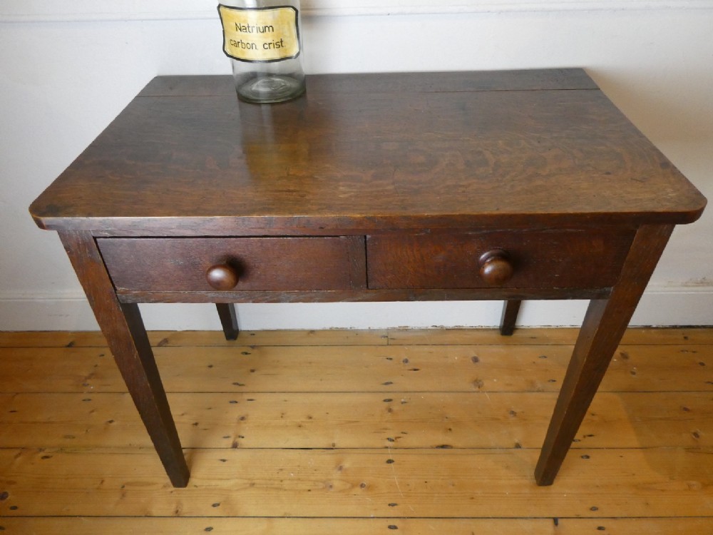 English 19th C Oak Side Table