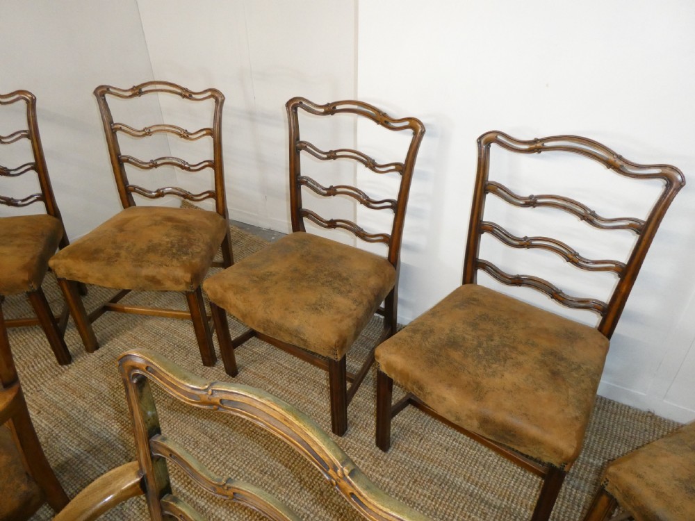 Set of Ten English Ladderback Chairs View VII