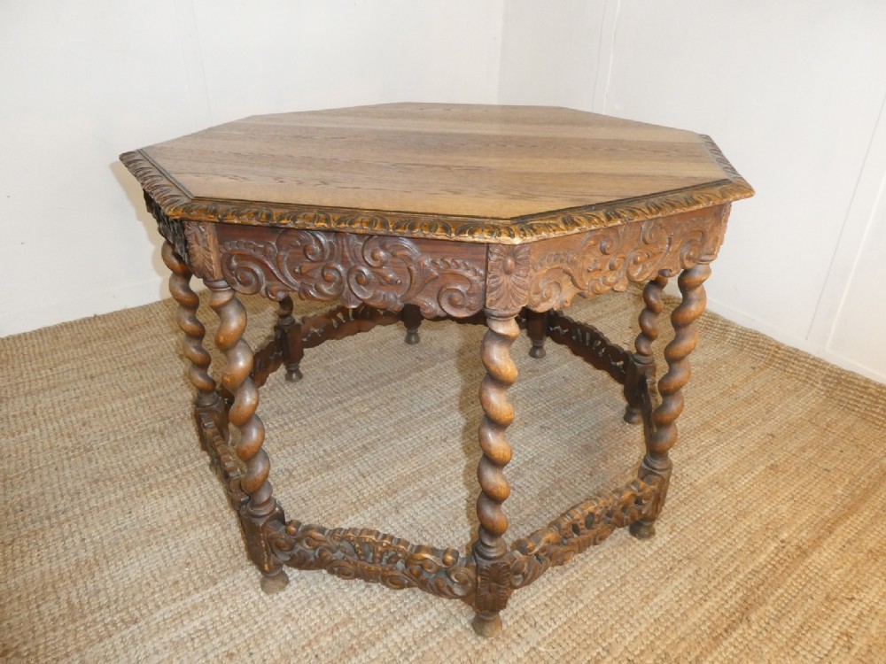 1920s Oak Octagonal Table