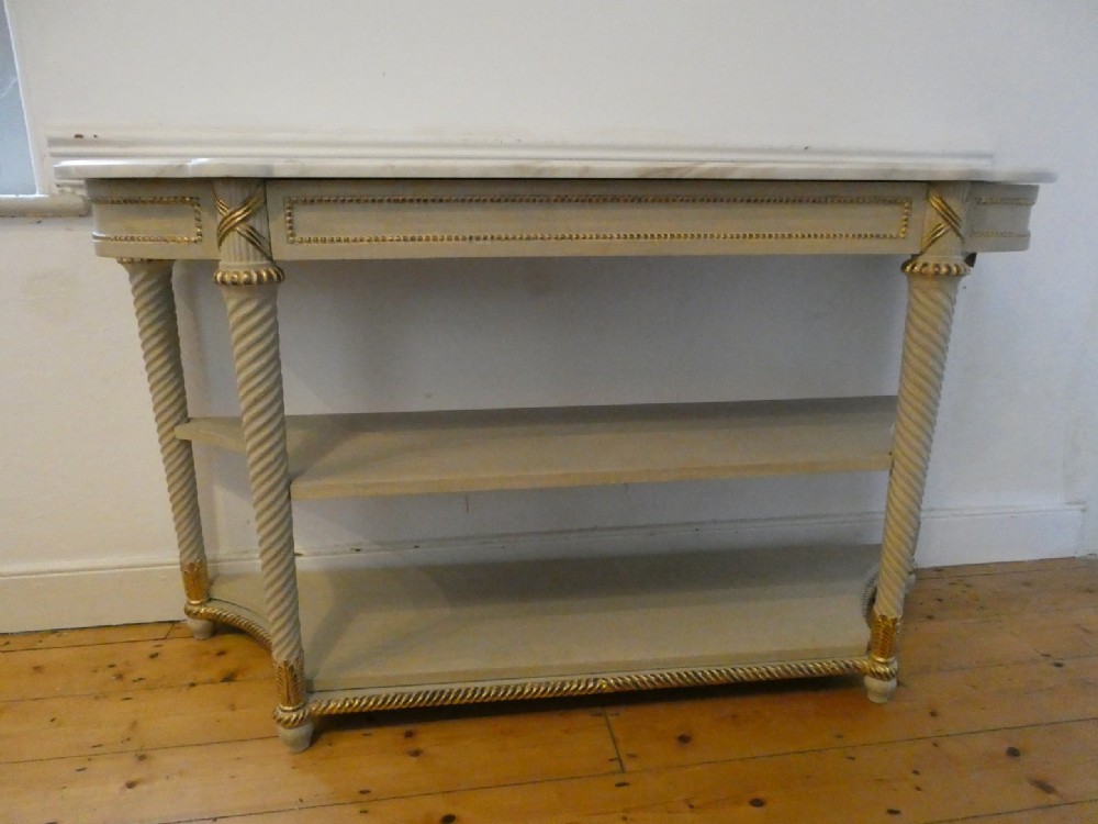 French 19thC Marble Top Console Table