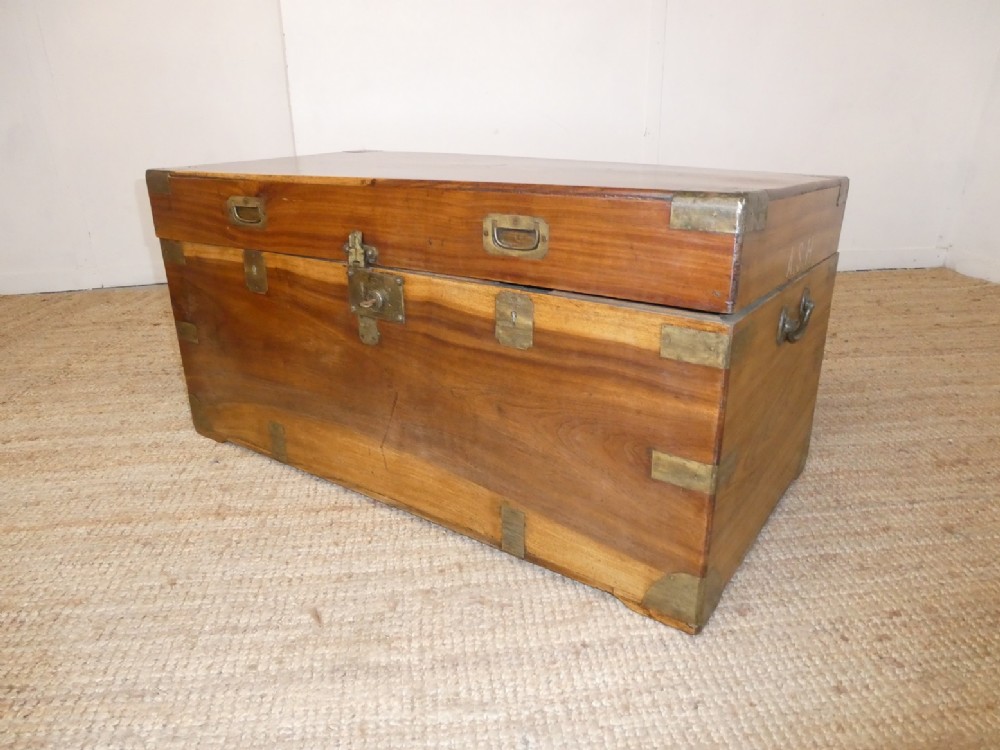 19thC Camphor Wood Campaign Chest