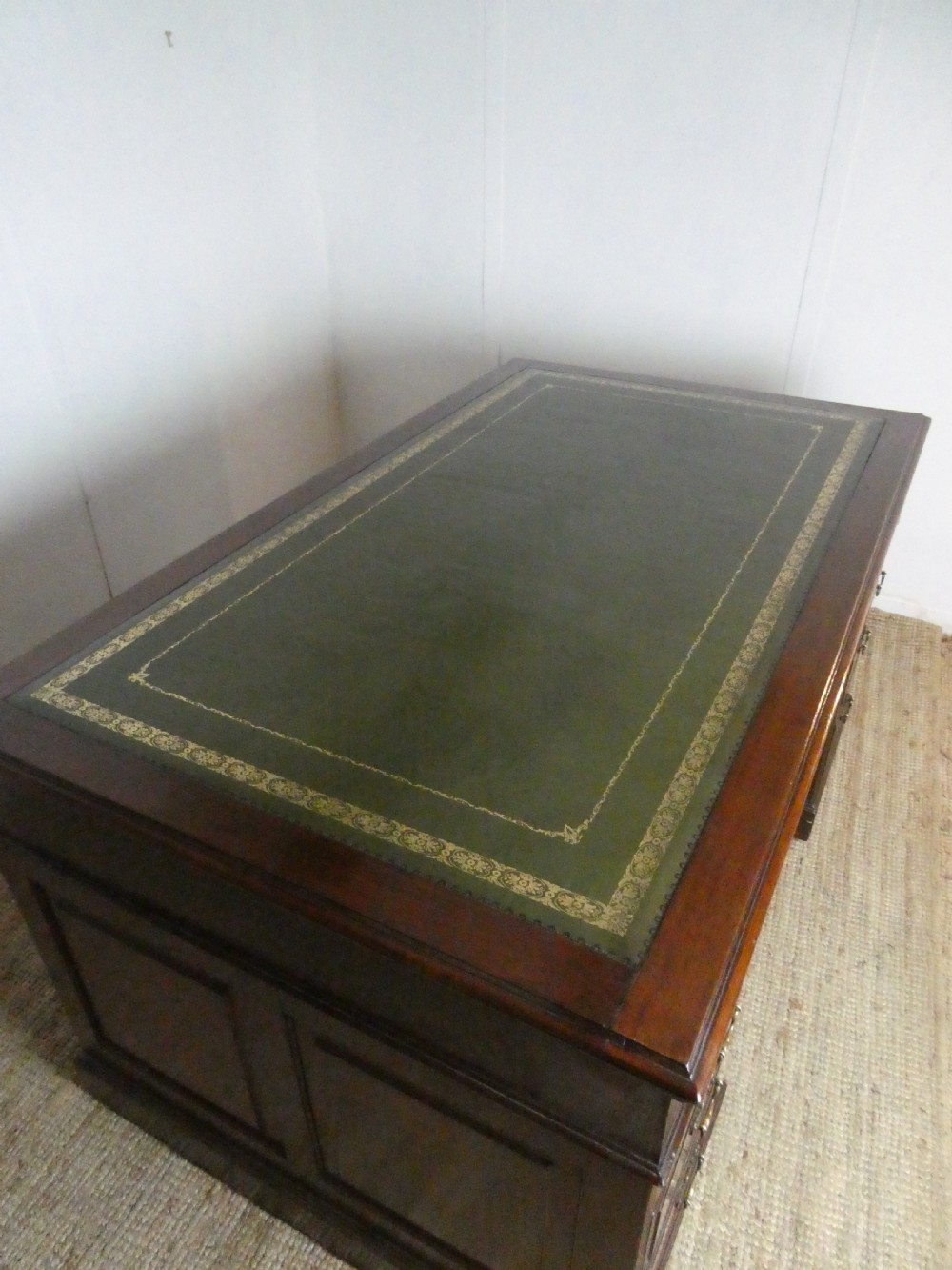 Large 3 Part Pedestal Kneehole Desk View II
