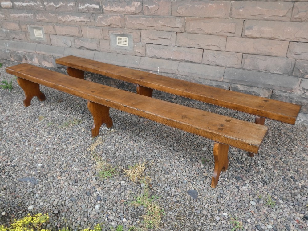 Pair Oak 1900s 313cm long Benches