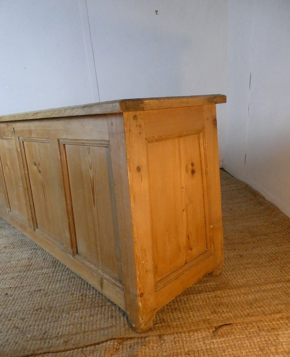 Large English 168cm Pine 19thC Coffer Box View IX