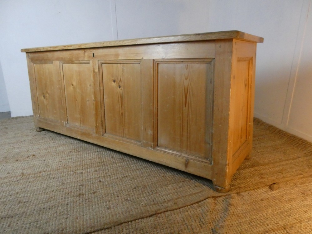Large English 168cm Pine 19thC Coffer Box