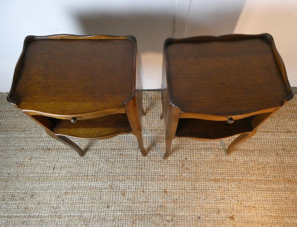 Pair Oak Bedside Cabinets View II