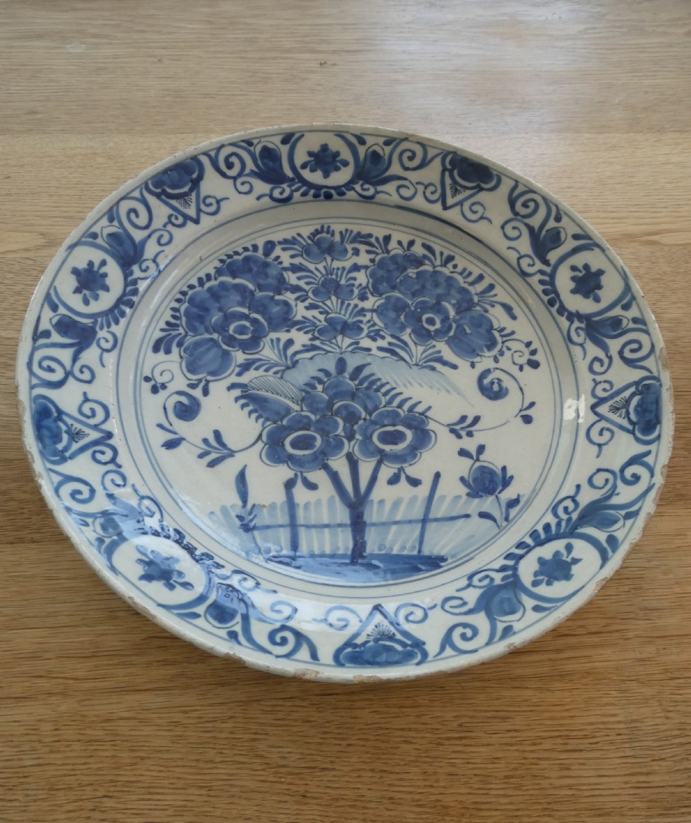 Pair 18thC Dutch Delft Chargers View II